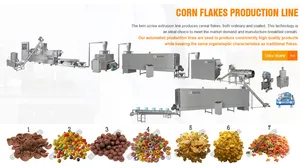 محمصة الذرة الشوكو الذرة الحبوب إنتاج الإفطار معدات التصنيع خط إنتاج رقائق الذرة الحبوب