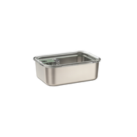 Boîte à lunch portable en acier inoxydable avec couvercle à ouverture facile en un clic, récipient de stockage alimentaire étanche pour le bureau et l'école