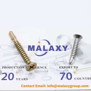 Malaxy Din <span class=keywords><strong>7504P</strong></span> Acero inoxidable 304/316/410 Tornillos de carburación Tornillos de perforación de cabeza avellanada empotrada en cruz de rosca M2 - Product Image 2