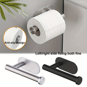 Gcheng <span class=keywords><strong>Porte</strong></span>-serviettes en papier noir moderne en acier inoxydable, sans perçage, à fixation murale, auto-adhésif, pour <span class=keywords><strong>cuisine</strong></span> et salle de bain - Product Image 6