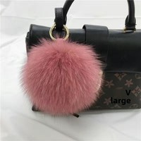 Pompon en fourrure de renard, breloque de sac, accessoire de bagage, porte-clés en peluche, embellissement de vêtement tendance, élégant pour les trajets quotidiens