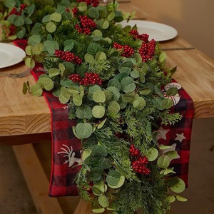 Guirnaldas Navideñas de Ratán con Bayas Rojas de 200 cm, Decoración para el Hogar - Product Image 3