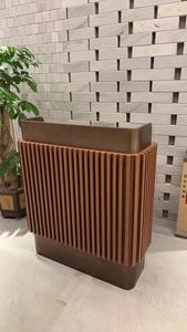 Luxury Modern Fluted Wood Reception Desk Brushed Gold Cashier Counter Small Standing Checkout Desk for Salon Spa Clinic Store - Product Image 6