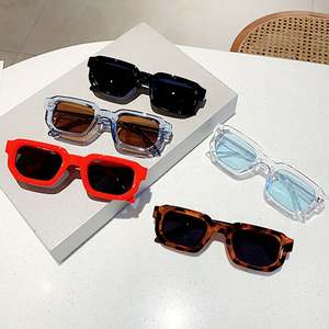 Gafas de Sol Cuadradas Vintage de Moda con Logotipo Personalizado para Hombre y Mujer, Protección UV400, Color Azul Té, Estilo Punk - Product Image 1