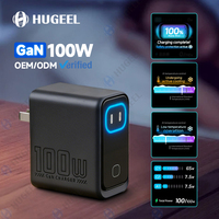 Cargador GaN Original de Fábrica de 100W con Pantalla Inteligente, Cargador de Escritorio Tipo-C, Cargador de Pared USB C para Teléfono y Portátil, Adaptador de Carga Rápida