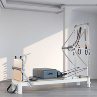 Peralatan Pilates Reformer Aluminium Grosir dengan Aksesoris Reformer, Kotak Reformer, Papan Lompat Berbantalan untuk Latihan di Rumah