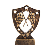 Trophée Weivista en résine argentée pour compétition de karting, vélo d'équilibre et moto