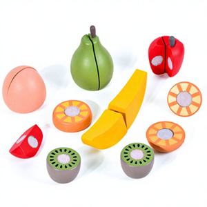 Ensemble de jouets <span class=keywords><strong>en</strong></span> <span class=keywords><strong>bois</strong></span> pour la préparation des aliments pour les tout-petits, ensemble de fruits à découper pour enfants, accessoires de <span class=keywords><strong>cuisine</strong></span> pour jeux d'imitation pour garçons et filles - Product Image 3