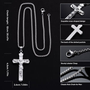 亜鉛合金クロスペンダントネックレス（男女兼用） |   洗礼、堅信礼、日常着に最適なユニセックスの宗教ギフト - Product Image 4