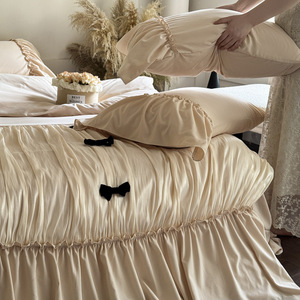 Juego de Ropa de Cama de Cuatro Piezas Estilo Princesa, de Poliéster Suave al Tacto, para Exportación de Comercio Electrónico Transfronterizo 2026, Modelo Avril - Product Image 3