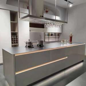 Armoires de <span class=keywords><strong>base</strong></span> de lavabo avec robinet, design moderne, cadre en aluminium modulaire, finition en verre et laque - Product Image 1