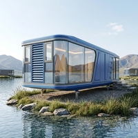 Capsule écologique en conteneur maritime modifié de 40 pieds, maison préfabriquée avec panneaux sandwich, design moderne, 1 chambre, 1 salle de bain, à vendre