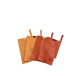 Sac d'emballage en papier enduit de cire jetable écologique jaune et <span class=keywords><strong>rouge</strong></span> avec fermeture magnétique pour fruits - Product Image 1