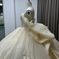 Robes de mariée de luxe en dentelle 3D avec fleurs, style princesse vintage, robes de mariée saoudiennes arabes de Dubaï, robes de mariée grande taille, robes de Quinceañera