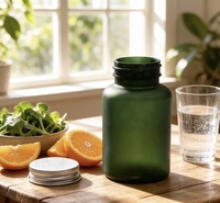 Bouteille de 150 ml en verre dépoli de qualité supérieure avec couvercle hermétique, vide, pour compléments alimentaires et rangement de gélules, idéale pour les produits de santé