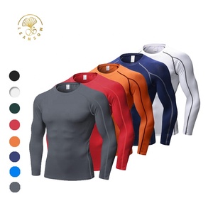 Camiseta Deportiva de <span class=keywords><strong>Manga</strong></span> <span class=keywords><strong>Larga</strong></span> para Hombre, de Alta Calidad, Elástica en Cuatro Direcciones, de Secado Rápido, Personalizable, Talla Grande, Compresión, Informal - Product Image 1