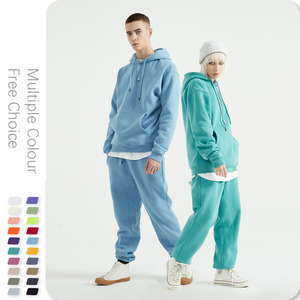 Sudaderas con capucha para hombre y mujer, conjuntos recortados Unisex, conjunto de algodón 100% en blanco de Anime, manta de lana, sudadera lisa - Product Image 1