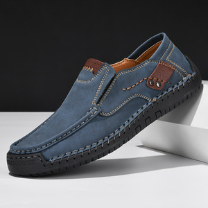 Mocassins pour hommes en cuir de vachette cousus main, style <span class=keywords><strong>vintage</strong></span> patchwork, chaussures décontractées pour la marche quotidienne et le travail, toutes saisons - Product Image 3