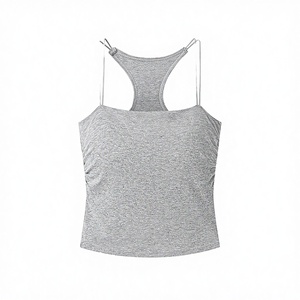 Top de Verano Nuevo Estilo Vintage sin Cuello, Ajustado, Transpirable, de Secado Rápido, de Spandex y Algodón, sin Mangas para Mujer - Product Image 2