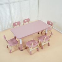 Bon marché Ensemble table et chaises pour enfants de maternelle Mobilier de salle de classe Bureau rectangulaire en plastique pour école et chaise pour vente en gros
