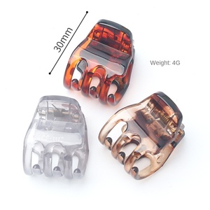 Vente en gros à la mode de 3cm mini pince à cheveux pince en plastique pour femmes filles petite poignée pour queue de cheval haute demi-up coiffures de retour à l'école - Product Image 5
