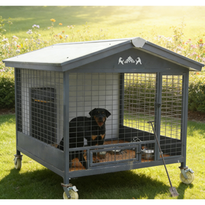 <span class=keywords><strong>Casa</strong></span> para <span class=keywords><strong>Perros</strong></span> Impermeable y Calefactada <span class=keywords><strong>con</strong></span> Ventanas Dobles, Diseño de Partición y Panel de Limpieza Extraíble - Product Image 4