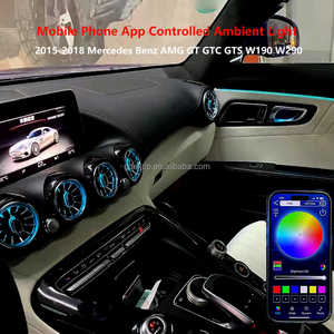 Lumière d'ambiance pour grille d'aération avant de téléphone portable, 64 couleurs, pour <span class=keywords><strong>Mercedes</strong></span> Benz GT GTC <span class=keywords><strong>GTS</strong></span> W190 W290 2015-2018, LED pour sortie d'air - Product Image 1