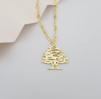 Collier personnalisé en cèdre du Liban imperméable, acier inoxydable 316L, pendentif drapeau du Liban, bijoux libanais à la mode
