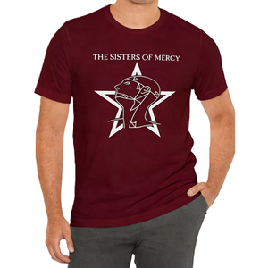 Camiseta gráfica para hombre de la banda de rock gótico The Sisters of Mercy, camiseta de manga corta de algodón con logotipo de estrella musical retro - Product Image 6