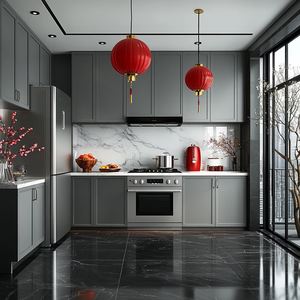 Gabinetes de Cocina Modernos de Lujo en Madera Maciza de Roble, Estructura Modular de MDF, Juego de Armarios Personalizados para Uso en Hoteles OE HOME - Product Image 5