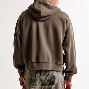 Nueva Sudadera con Capucha y Cremallera para Hombre, Personalizada de Alta Calidad, Estilo Streetwear, sin Estampado, de Gran Gramaje (400 g/m²), Oversized, de Felpa Francesa de Algodón, con Corte Cropped y Boxy - Product Image 2