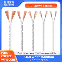 2468 fil flammé blanc cordon d'alimentation à deux conducteurs 28 18awg flammé Double câblage électronique parallèle vêtements armoire lampe fil