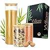 Wikoro Juego de Recipientes de Vidrio de Borosilicato de Diseño Minimalista con Tapas de Bambú, Sellado Hermético, para Almacenamiento de Alimentos en la Cocina, Hecho en Italia - Product Image 3