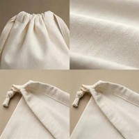 Kantong Serut Katun Daur Ulang dengan Logo Custom, Kantong Debu Bernapas untuk Kemasan Perhiasan, Kosmetik, Perawatan Kulit, Hadiah & Produk Fashion