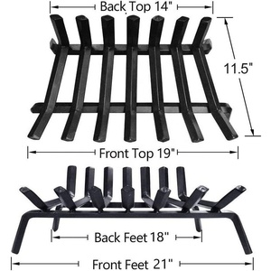 Powder Coated Black <strong>Fireplace</strong> <strong>Log</strong> Grate /Heavy Duty Solid Steel Wood Stove Firewood Burning Rack <strong>Holder</strong> - Product Image 5