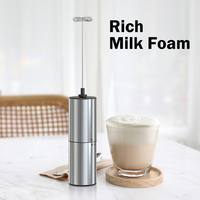 Pengaduk Kopi Bertenaga Baterai Single Speed dengan Bodi Stainless Steel untuk Cappuccino Latte, Penggunaan di Rumah dan Kantor