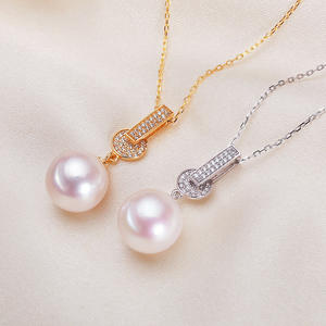 Fashionable S925 Silver Freshwater Pearl <b>Pendant</b> <b>Necklace</b> <b>Small</b> Zircon Inlaid with Freshwater Pearl <b>Pendant</b> - Product Image 2