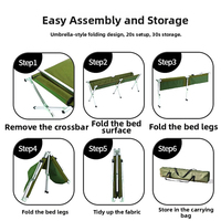 CHENYUE Grosir Tempat Tidur Lipat Camping Kustom Portabel untuk Luar Ruangan, Tempat Tidur Aluminium Alloy Ultralight untuk Dewasa