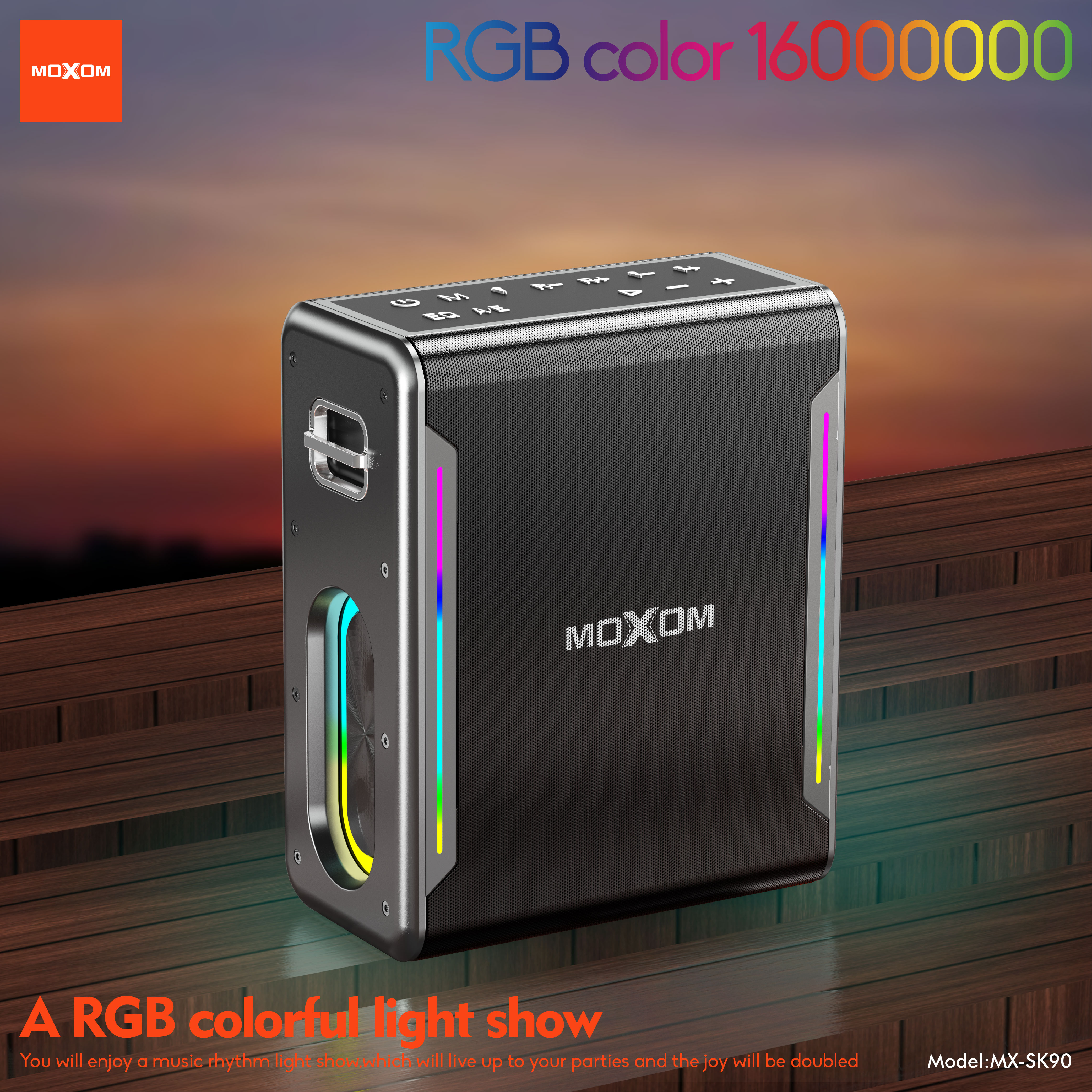 80W Portable Wireless Karaoke Speaker with RGB Lights for Outdoor