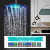 Douche pluie LED multicolore en bronze huilé et pulvérisateur à main, ensemble de robinets de douche complets au plafond, kit combiné