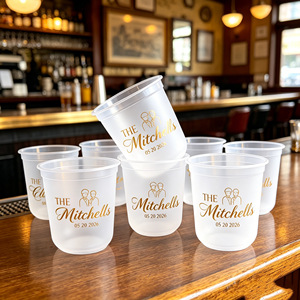 Gobelets promotionnels personnalisés 2026 en plastique dépoli transparent de 12oz, 16oz, 22oz pour bière, mariages, fêtes, événements et stades, avec logo personnalisé - Product Image 1