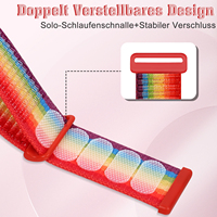 Bracelet de montre velcro à double section à boucle réglable pour Apple Watch Bracelet de montre en nylon sport respirant coloré