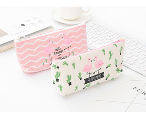 Trousse à crayons en toile pour enfants, <span class=keywords><strong>cactus</strong></span> flamant rose, fermeture éclair, trousse à cosmétiques, cadeau de papeterie, nouvelle collection - Product Image 2
