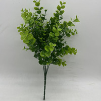 Ventes en gros de feuilles d'eucalyptus artificielles de 30 cm, branches, bouquet, feuilles en plastique, tiges, décorations de table pour les fêtes à domicile, plantes