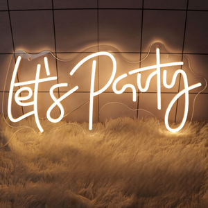 Enseignes néon LED « Let's Party » pour montage mural, décoration maison, centre commercial, parc, anniversaire, mariage, fête, hôtel, bar, entreprises, hôpitaux - Alimentation USB - Product Image 3