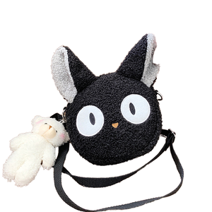 Kawaii <span class=keywords><strong>Kiki</strong></span> servicio de entrega mullido Jiji gato bolsa de felpa suave lindo relleno Tote bandolera monedero para chicas adolescentes regalo - Product Image 1