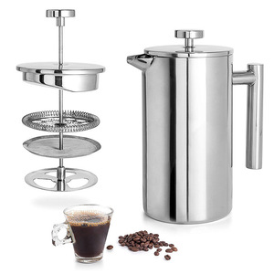 เครื่องชงกาแฟเฟรนช์เพรสและชา สเตนเลสสตีล พร้อมก้านกด - Product Image 1