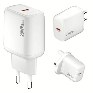 อะแดปเตอร์ PD 20W รองรับโปรโตคอลเต็มรูปแบบ EU US UK USB C ที่ชาร์จ QC3.0บล็อกการชาร์จอย่างรวดเร็วพร้อมกล่องแพคเกจ - Product Image 1