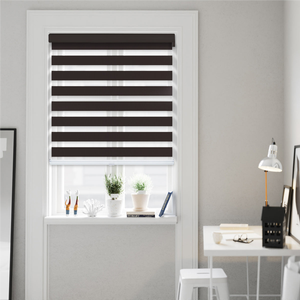 YMTC motorizzato Shangri-la Zebra <span class=keywords><strong>persiane</strong></span> <span class=keywords><strong>in</strong></span> <span class=keywords><strong>legno</strong></span> a doppio strato con tendine trasparenti Free-Stop con motivo di apertura orizzontale - Product Image 6