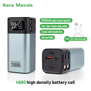 Kara Manda - Banco de potência para carros, calibre 4680, de alta qualidade, para Tesla, grande capacidade, 25000mAh, carregamento rápido, portátil, carregável